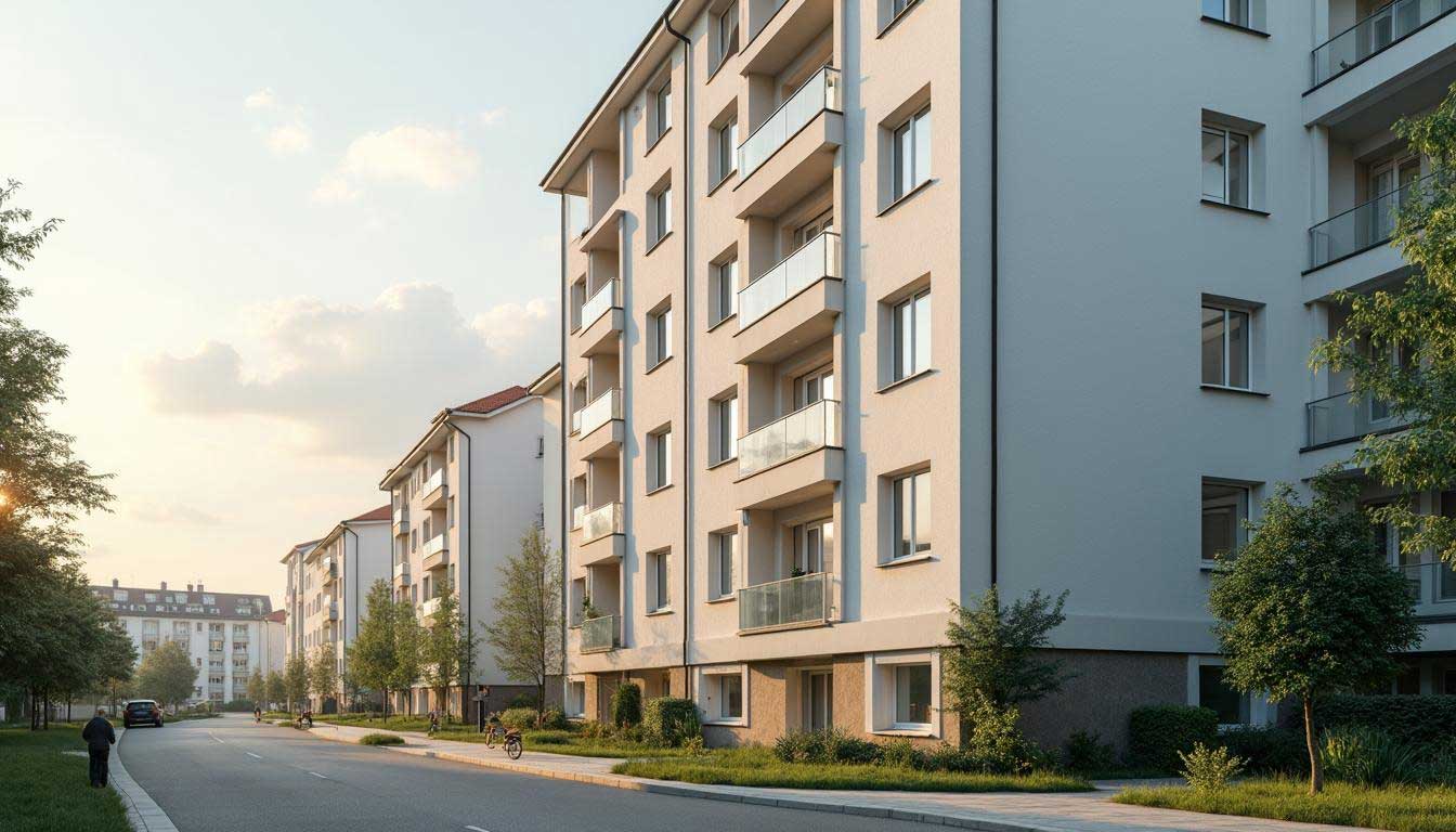 Moderní bytové domy v ulici